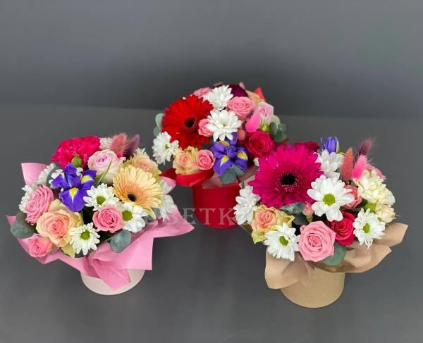 Мини-коробочки комплименты из цветов